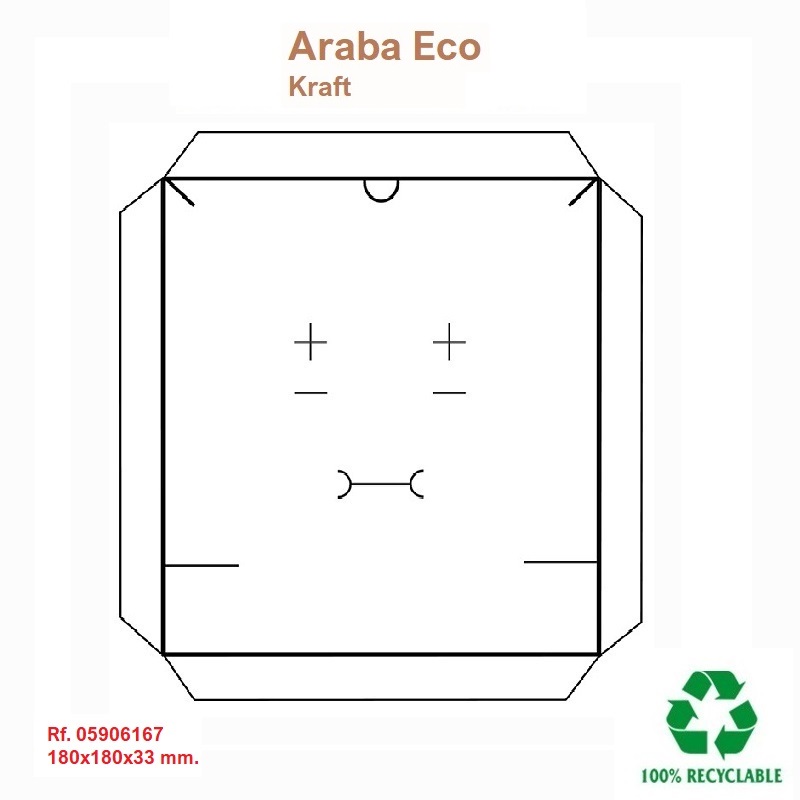 Caja ECO ARABA Kraft collar 180x180x33 mm.
